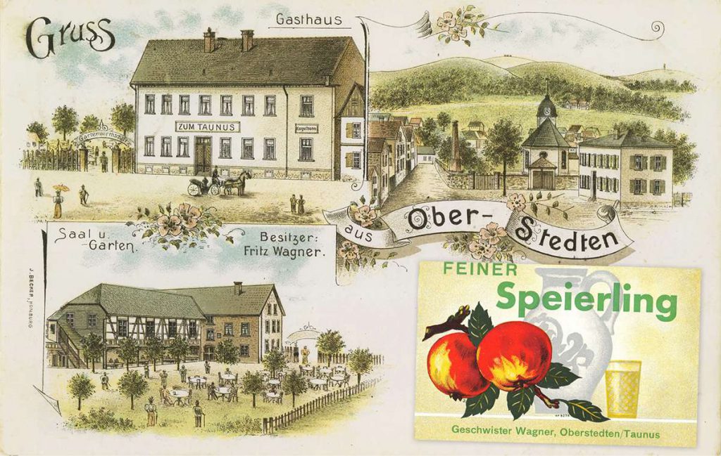 Alte Postkarte mit dem Lokal „Tante Anna" Anfang des letzten Jahrhunderts